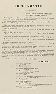 Printer Prints: First proclamation issued by King William III