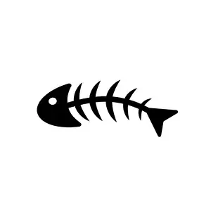 Fish bone simple black icon on white