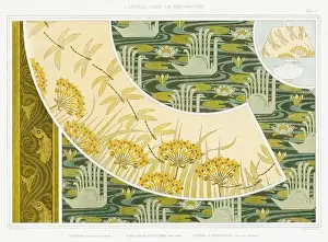 Fish-Swan-Dragonfly / illustration from L'animal dans la decoration (1897) by Maurice Pillard Verneuil