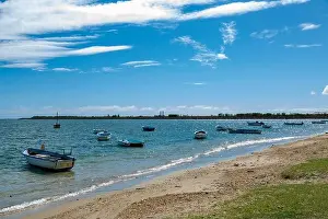Cloud Sky Prints: Fishing boat at Bain des Dames, fishing spot found near Cassis in Port Louis, Mauritius