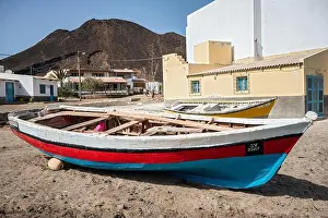 Cape Verde Prints: Fishing boats in Calhau, São Vicente, Cape Verde