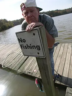 Middle Aged Prints: No Fishing Sign