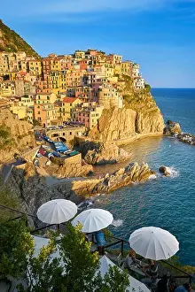 Specia Prints: Fishing village Manarola, Cinque Terre National Park, Liguria, Italy, UNESCO