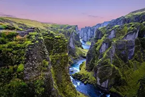 Fault Prints: Fjadrargljufur canyon during sunset in Iceland