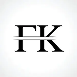 Monogram Vector Vectors Prints: FK letter Type Logo Design vector Template. Abstract Letter FK logo Design