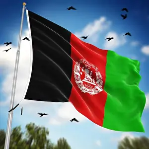 Flag of Afghanistan, This is a computer generated and 3d rendered image
