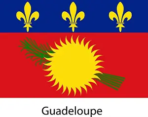 Guadeloupe Prints: Flag of the country guadeloupe. Vector illustration. Exact colors