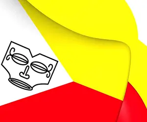 Ensign Prints: Flag of Marquesas Islands, French Polynesia. Close Up