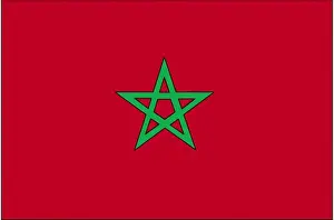 Solomon Prints: The flag of Morocco consists of a red field with a green pentagram