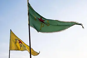 Martyr Prints: Flag representing the Kurdish-led People's Protection Units