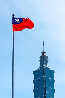 Taipei 101 Prints: Flag of Taiwan and Taipei 101