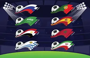 Uruguay Prints: flag world soccer 2018, Iran; Morocco; Spain; Portugal; Uruguay; Egypt; Saudi Arab; Russia