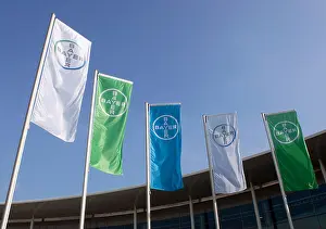 North Rhine Westphalia Prints: Flags of Bayer AG