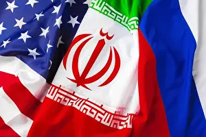 Lending Prints: Flags of Iran, USA and Russia together