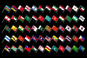 Oman Prints: Flags of states and dependent territories of Asia