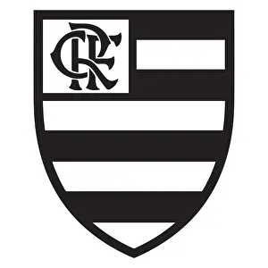 Champions Prints: Flamengo FC Black and White Logo Brazilian professional football league system
