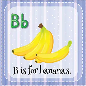 Flashcard Prints: Flashcard letter B is for bananas
