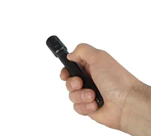 Illuminate Prints: a flashlight in a man's hand on a transparent background