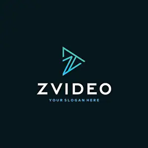 Mode Prints: Flat Simple Letter Mark Initial ZVIDEO logo design