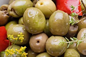 Olives Prints: detail of flavored olives