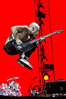 On Stage Prints: Flea from the Red Hot Chili Peppers performing at the Isle of Wight Festival