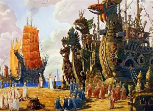 Oil On Canvas Prints: The Fleet of the Hyperboreans. Museum: PRIVATE COLLECTION