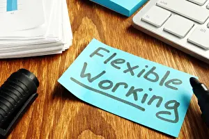Flexible Prints: Flexible working policy concept. Piece of paper on table