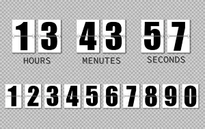 Timer Prints: Flip clock showing how much time hours