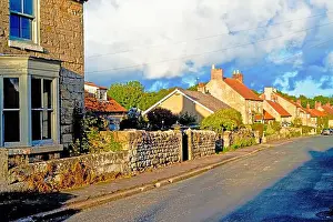 Cottages Prints: Flockton Village, North Yorkshire, England