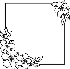 Floral wreath, Flowers frame for wedding invitation, birthday card