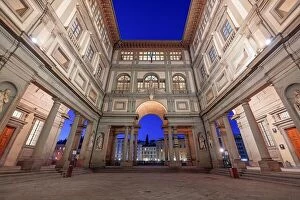 Images Dated 14th December 2021: Florence, Italy historic architecture at blue hour