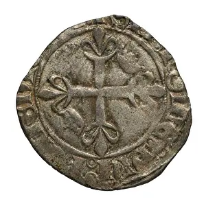 Charles Vi Prints: A florette coin from France, issued during the reign of Charles VI