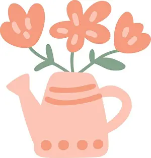 Watering Prints: Flower bouquet in the blue watering can