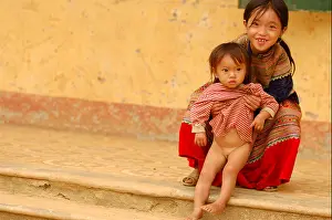 Tribes Prints: Flower Hmong Indigenous People, Bac Ha school, Lao Cai, Vietnam