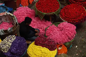 Bunch Of Flowers Prints: Flower Market-KR Market, Bangalore, Karnataka, India