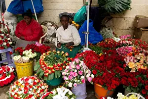 Nairobi Prints: Flower sellers, City market, Nairobi, Kenya