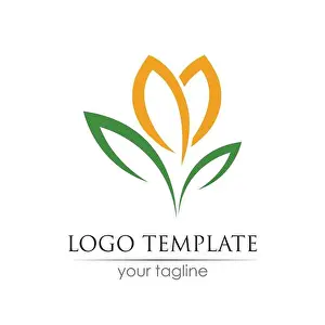 Line Element Prints: flower tulip logo vector illustration design template