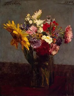 Bunch Of Flowers Prints: Flowers. Museum: State Hermitage, St. Petersburg. Author: FANTIN-LATOUR, HENRI