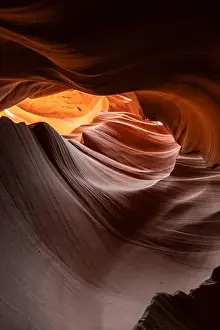 Marvelous Prints: Flowing rock formation. Natural Beauty of the Lower Antelope Canyon in Page, Arizona