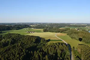 Ballon Prints: Flug mit dem Heißluftballon über den Chiemsee, Bayern, Deutschland