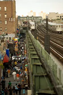 Shoppers Prints: The Flushing elevated line of the New York Subway system