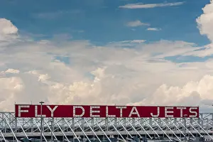 Atlanta Prints: The 'Fly Delta Jets' sign at the Delta facility as seen from the International Terminal at Atlanta