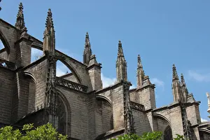 Flying buttresses on Seville Cathedral, Spain