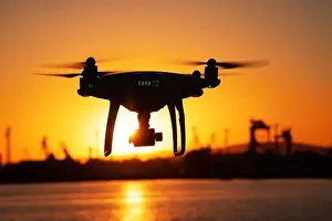 Varna Prints: Flying Drone and sunset