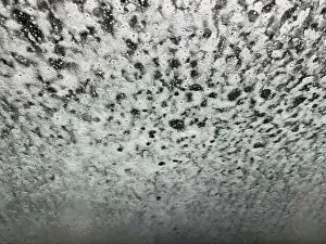 Widow Prints: foam is running down the front window of a car