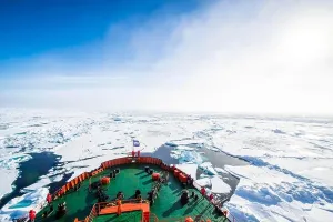 North Pole Prints: Fog bow or white rainbow in the ice around the North Pole, Arctic