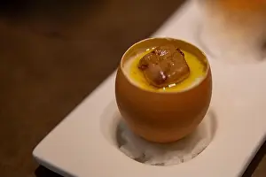 Goose Prints: Foie Gras Chawan Mushi Apprtizer served