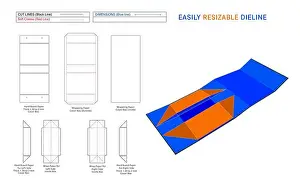 Wrapped Prints: Foldable and Collapsible rigid box die line and 3D box editable easily resizeable