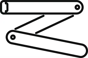 Measurement Prints: Folding meter stick icon in outline style for web design isolated on white background