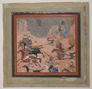Folio Prints: Folio from the Shahnama depicting Bazur